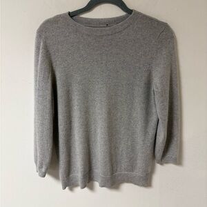 Talbots Womens Classic Cashmere Metallic Gray Pullover Sweater Medium